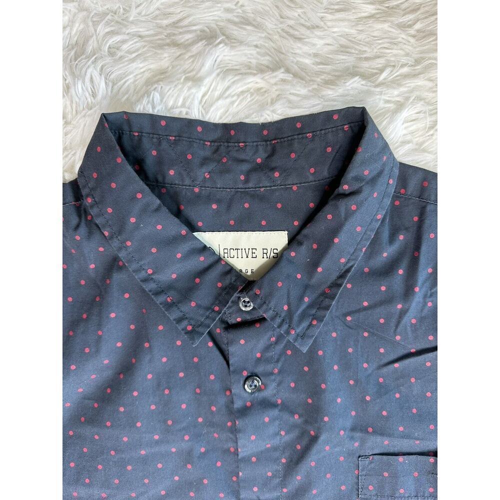 Active Ride‎ Shop Button Down Shirt Size Large Men's Short Sleeve Blue Polka Dot - Picture 4 of 8